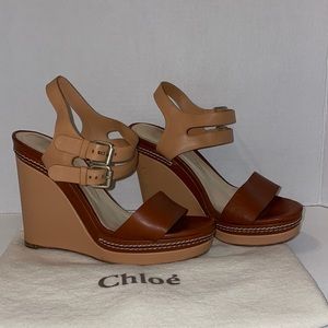 Authentic Chloe Leather wedges 40.5